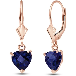 QP Jewellers Sapphire Drop Earrings 3.1 ctw in 9ct Rose Gold