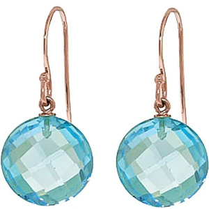QP Jewellers Blue Topaz Chequer Drop Earrings 12 ctw in 9ct Rose Gold