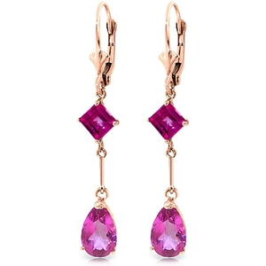 QP Jewellers Pink Topaz Drop Earrings 4.95 ctw in 9ct Rose Gold