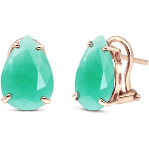 QP Jewellers Emerald Droplet Stud Earrings 7 ctw in 9ct Rose Gold