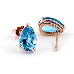 QP Jewellers Blue Topaz Stud Earrings 3.15 ctw in 9ct Rose Gold