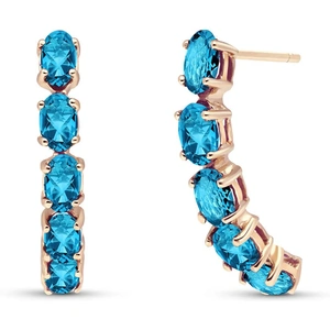 QP Jewellers Blue Topaz Linear Stud Earrings 2.5 ctw in 9ct Rose Gold