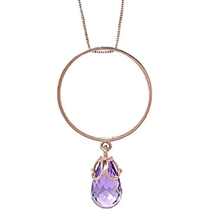 QP Jewellers Amethyst Infinity Pendant Necklace 3 ct in 9ct Rose Gold