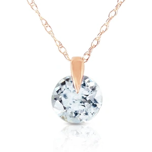 QP Jewellers Aquamarine Gem Drop Pendant Necklace 0.65 ct in 9ct Rose Gold