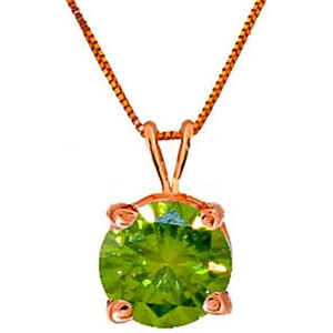 QP Jewellers Round Cut Green Diamond Pendant Necklace 0.5 ct in 9ct Rose Gold