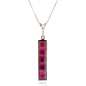 QP Jewellers Ruby Channel Set Pendant Necklace 2.5 ctw in 9ct Rose Gold