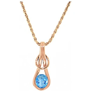 QP Jewellers Blue Topaz San Francisco Pendant Necklace 0.65 ct in 9ct Rose Gold