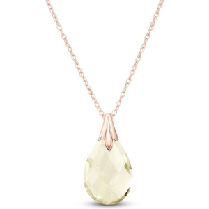QP Jewellers White Topaz Dewdrop Pendant Necklace 3 ct in 9ct Rose Gold