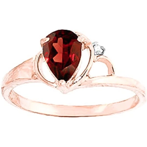 QP Jewellers Garnet & Diamond Glow Ring in 9ct Rose Gold