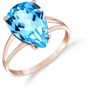 QP Jewellers Blue Topaz Pear Drop Ring 5 ct in 9ct Rose Gold