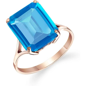 QP Jewellers Blue Topaz Auroral Ring 7 ct in 9ct Rose Gold