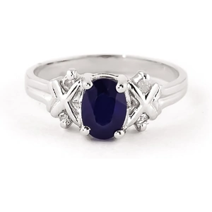 QP Jewellers Oval Cut Sapphire Ring 1.47 ctw in 9ct White Gold