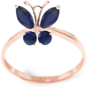 QP Jewellers Sapphire Butterfly Ring 0.6 ctw in 9ct Rose Gold