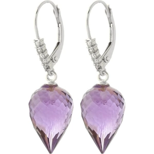 QP Jewellers Amethyst Drop Earrings 19.15 ctw in 9ct White Gold