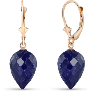 QP Jewellers Sapphire Briolette Drop Earrings 25.7 ctw in 9ct Rose Gold