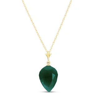 QP Jewellers Emerald Briolette Pendant Necklace 12.9 ct in 9ct Gold