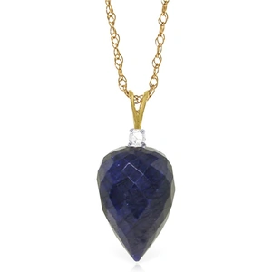 QP Jewellers Pointed Briolette Cut Sapphire Pendant Necklace 12.95 ctw in 9ct Gold