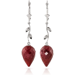QP Jewellers Ruby Drop Earrings 26.12 ctw in 9ct White Gold