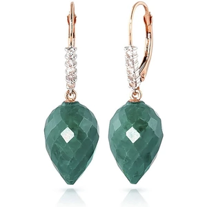 QP Jewellers Emerald Drop Earrings 25.95 ctw in 9ct Rose Gold