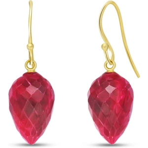 QP Jewellers Ruby Briolette Drop Earrings 26.1 ctw in 9ct Gold