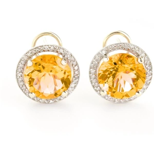 QP Jewellers Citrine French Clip Halo Earrings 12.4 ctw in 9ct Gold
