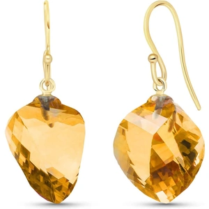 QP Jewellers Citrine Spiral Briolette Drop Earrings 23.5 ctw in 9ct Gold