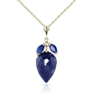 QP Jewellers Sapphire Briolette Pendant Necklace 13.4 ctw in 9ct Gold