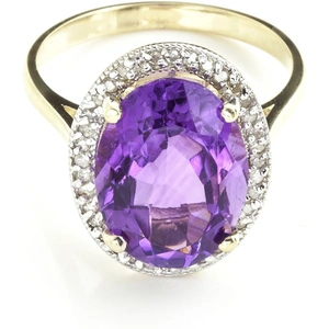 QP Jewellers Amethyst Halo Ring 5.28 ctw in 9ct Gold