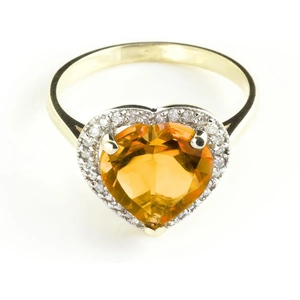 QP Jewellers Citrine Halo Ring 3.24 ctw in 9ct Gold