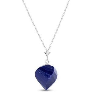 QP Jewellers Sapphire Briolette Pendant Necklace 15.25 ct in 9ct White Gold