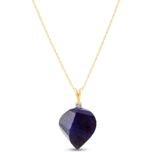 QP Jewellers Twisted Briolette Cut Sapphire Pendant Necklace 15.3 ctw in 9ct Gold