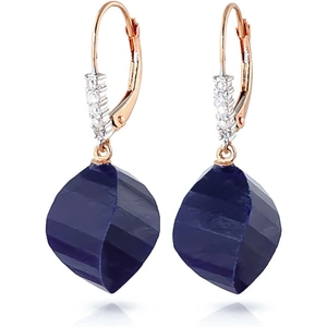 QP Jewellers Sapphire Drop Earrings 30.65 ctw in 9ct Rose Gold