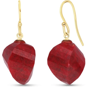 QP Jewellers Ruby Spiral Briolette Drop Earrings 30.5 ctw in 9ct Gold