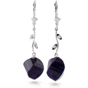 QP Jewellers Sapphire Drop Earrings 30.52 ctw in 9ct White Gold