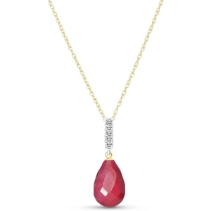 QP Jewellers Briolette Cut Ruby Pendant Necklace 8.88 ctw in 9ct Gold