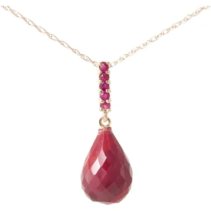 QP Jewellers Ruby Briolette Pendant Necklace 9 ctw in 9ct Rose Gold