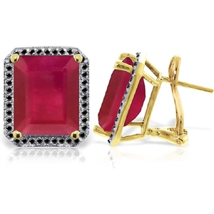 QP Jewellers Ruby Stud French Clip Halo Earrings 14.9 ctw in 9ct Gold