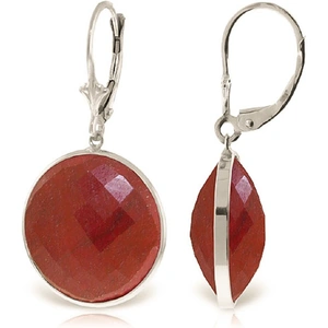 QP Jewellers Ruby Drop Earrings 46 ctw in 9ct White Gold