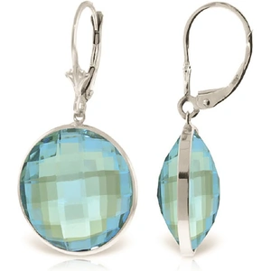 QP Jewellers Blue Topaz Drop Earrings 46 ctw in 9ct White Gold