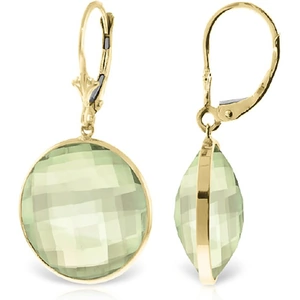 QP Jewellers Green Amethyst Drop Earrings 36 ctw in 9ct Gold