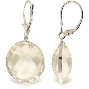 QP Jewellers White Topaz Drop Earrings 36 ctw in 9ct White Gold