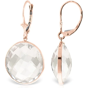 QP Jewellers White Topaz Drop Earrings 36 ctw in 9ct Rose Gold