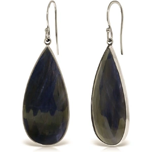QP Jewellers Sapphire Drop Earrings 42 ctw in 9ct White Gold