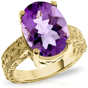 QP Jewellers Oval Cut Amethyst Ring 7.5 ct in 9ct Gold