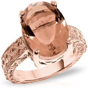 QP Jewellers Oval Cut Citrine Ring 6.5 ct in 9ct Rose Gold