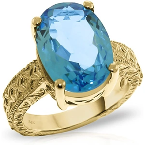 QP Jewellers Oval Cut Blue Topaz Ring 8 ct in 9ct Gold
