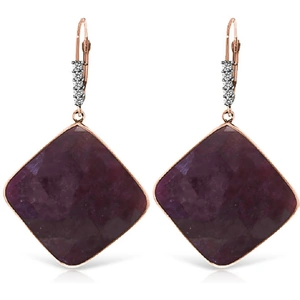 QP Jewellers Ruby Drop Earrings 40.65 ctw in 9ct Rose Gold