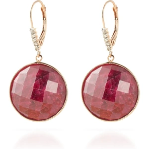 QP Jewellers Ruby Drop Earrings 46.15 ctw in 9ct Rose Gold