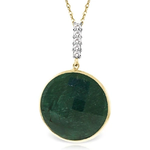 QP Jewellers Round Cut Corundum Pendant Necklace 23.08 ctw in 9ct Gold
