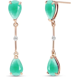 QP Jewellers Emerald Drop Earrings 15.01 ctw in 9ct Rose Gold